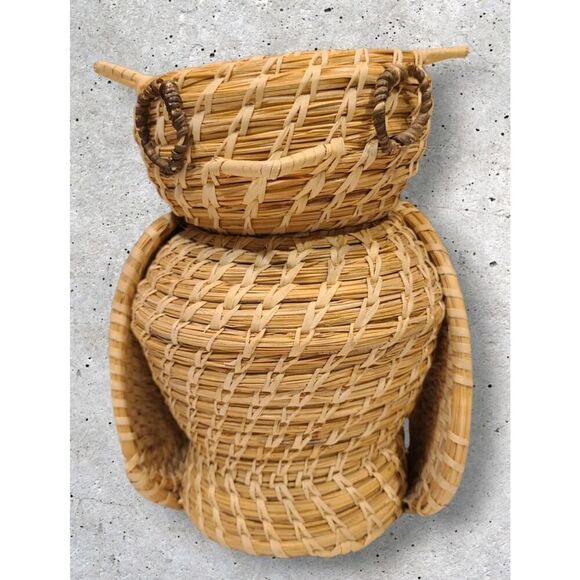 Tohono O'Odham Papago Native American Owl Bird Effigy Basket Hand Woven 8½" EUC - Picture 1 of 16